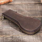 1 Slot Leather Watch Box Luxury Pouch with Zipper Portable Organizer Bag