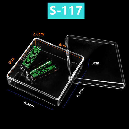 10 stücke 84x84mm Quadratische Transparente PS Toolbox Container Lagerung Fall Deckel &amp; Basis Box