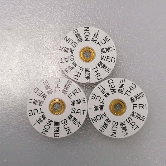 White Week Disk Wheel by Generic for ETA2836 movement, watch accessory for precise timekeeping.
