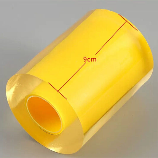 Transparent protective film for silver watch band, 9cm wide, ensures scratch-free jewelry care by BrandName.