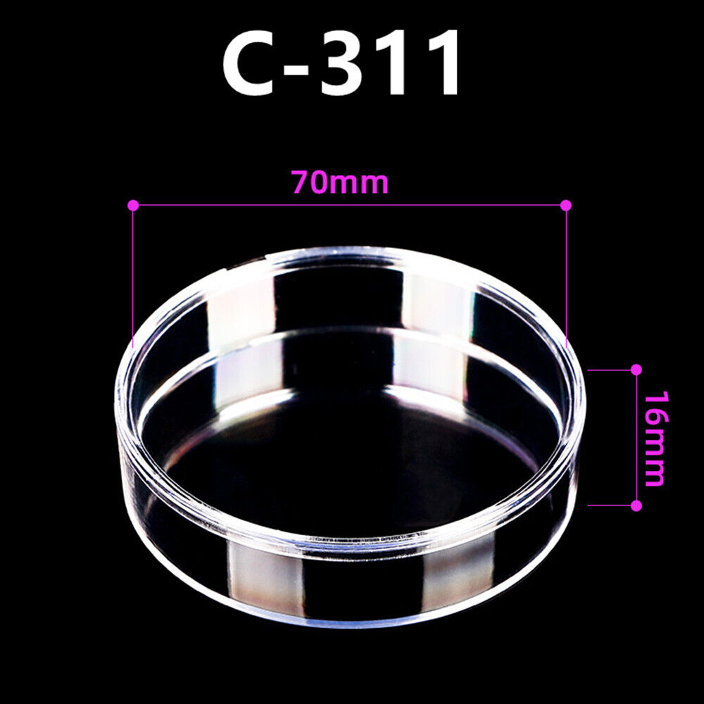 Boîte à outils ronde transparente en PS, 10 pièces, 70 x 16 mm, avec couvercle et base