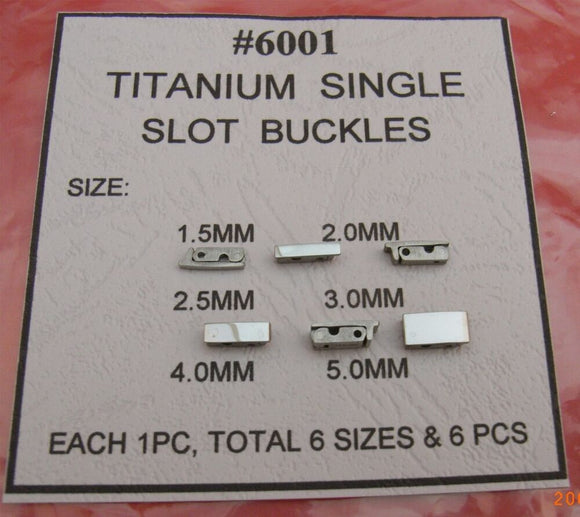 6pcs/set Titanium Single Slot Buckle Safety Watch Clasp 1.5mm-5.0mm Watch Part