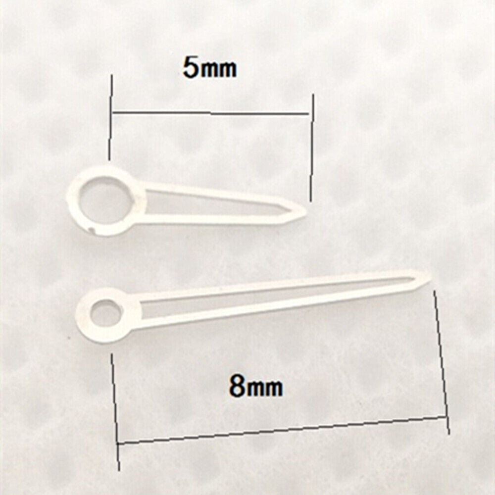 8mm silver watch hands for Hattori Epson VJ20 quartz movement, precise replacement parts.