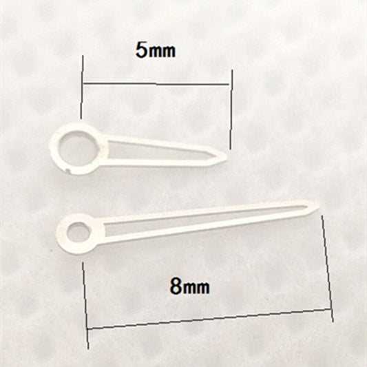 8mm silver watch hands for Hattori Epson VJ20 quartz movement, precise replacement parts.
