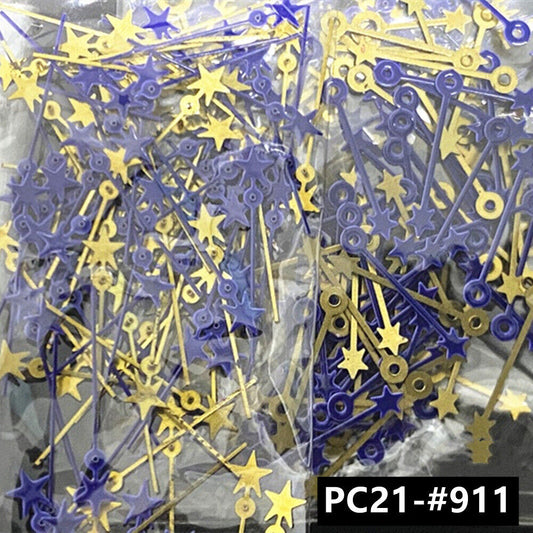 Lot de 100 aiguilles de montre étoile violette de 13 mm pour mouvement à quartz Hattori Epson PC21
