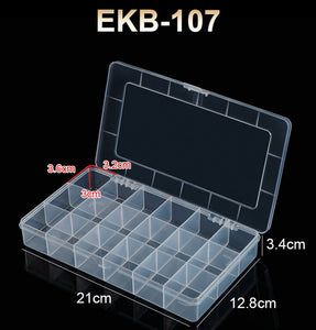 18 Grids Plastic Small Transparent Containers Storage Case Organizer EKB-107