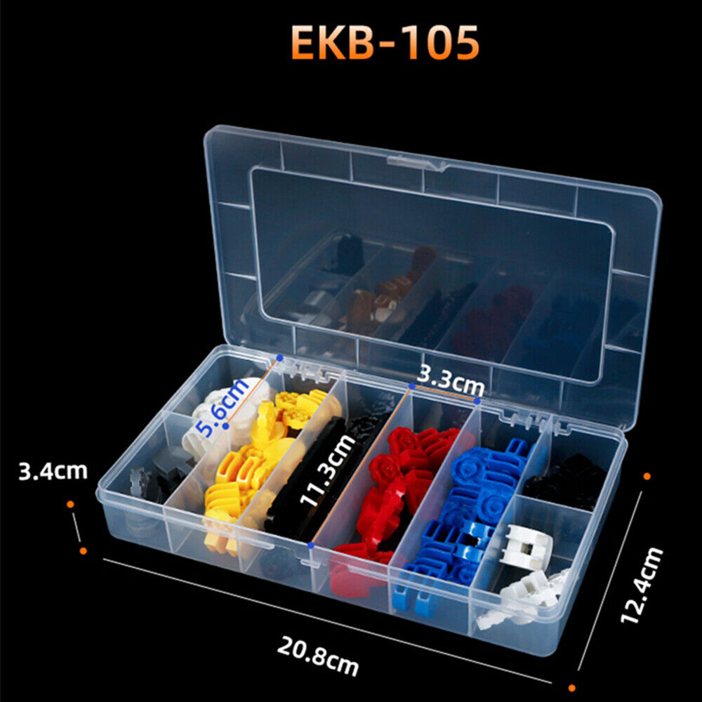 EKB-105 small transparent 8-grid organizer case by EKB for storing watch accessories and small parts.