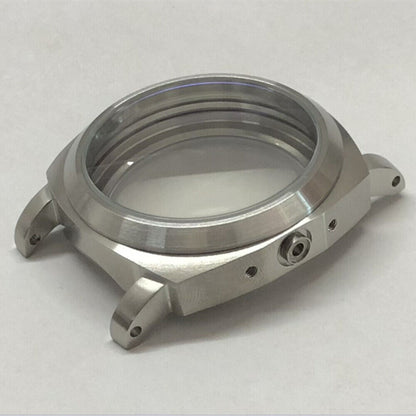 44mm silver 316L watch case with sapphire glass, compatible with Seagull ST3600/3621 & ETA6497/6498 movements.