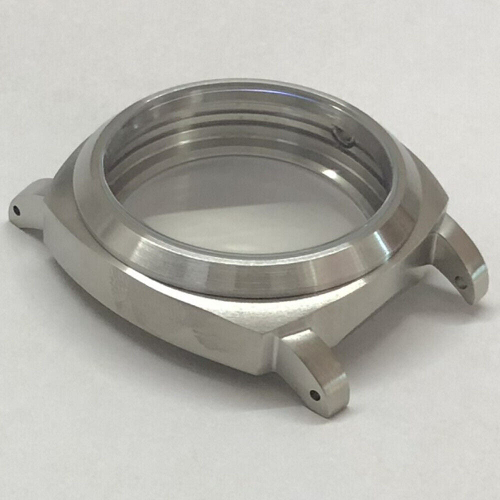 44mm silver 316L watch case with sapphire crystal, compatible with Seagull ST3600/3621 and ETA6497/6498 movements.