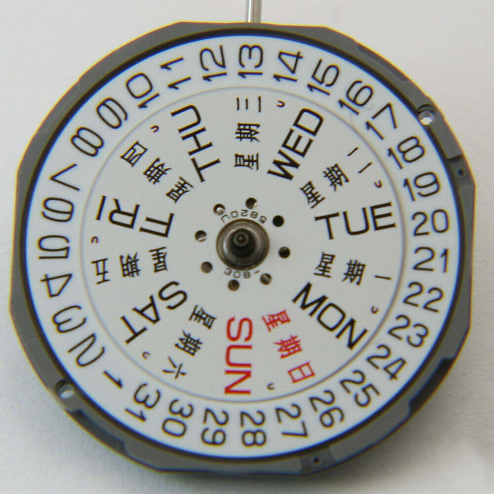 Miyota 1M02 Japan quartz movement watch with 3 hands, date display at 3 o'clock, ideal for precise timekeeping.