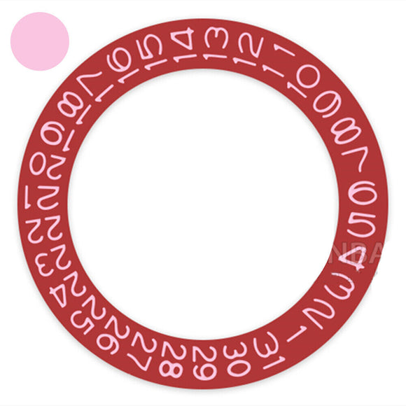 Red Background Light Pink Font Disk Date Wheel Datedisk for Miyota NH35 NH36