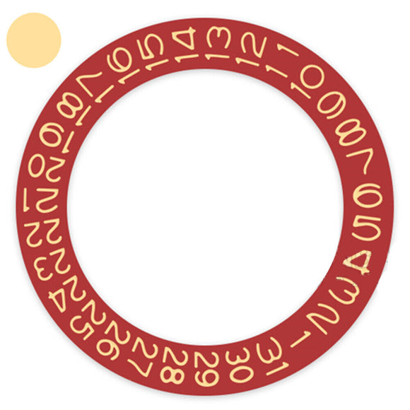 Red Background Royal Yellow Font Disk Date Wheel Datedisk for Miyota NH35 NH36