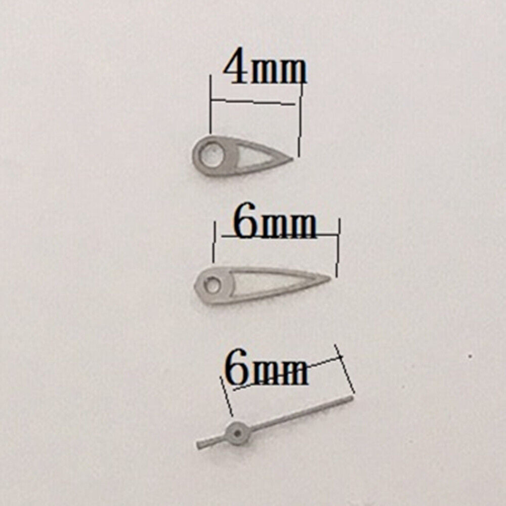 6mm dark grey trim watch hands designed for Miyota 1L12 Japan quartz movement, precise and stylish.