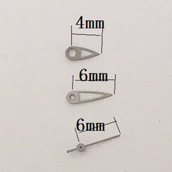 6mm Dark Grey Trim Watch Hands for Miyota 1L12 Japan Quartz Movement