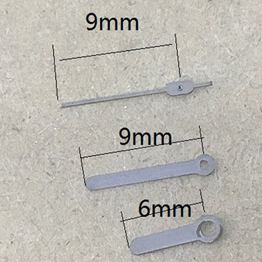 Dark grey round tip 9mm watch hands for Miyota 1M12 quartz movement, precise and stylish accessories.