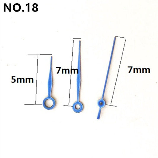 7mm blue long diamond-shaped watch hands for Miyota 2035 quartz movement, precise timing accents.