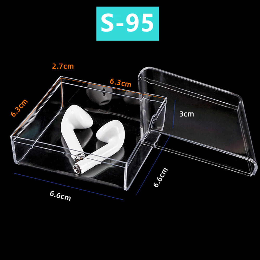 Boîte à outils carrée transparente en PS, 10 pièces, 66 x 66 mm, avec couvercle et base