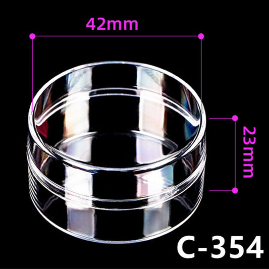 Boîte à outils ronde transparente en PS, 10 pièces, 42 x 23 mm, avec couvercle et base