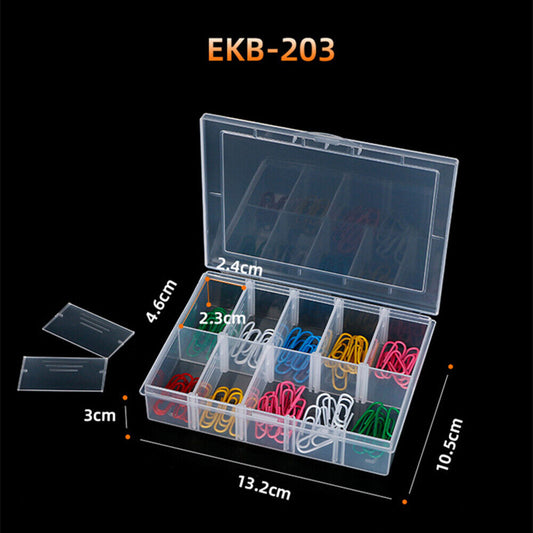 Boîte de rangement transparente en plastique amovible à 10 compartiments, organiseur EKB-203