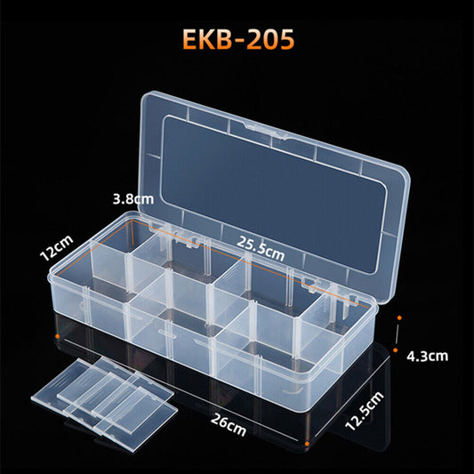 Boîte de rangement transparente amovible en plastique à 12 compartiments, organiseur EKB-205