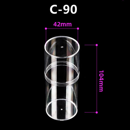 Boîte à outils ronde transparente en PS, 10 pièces, hauteur 104 mm, couvercle et base