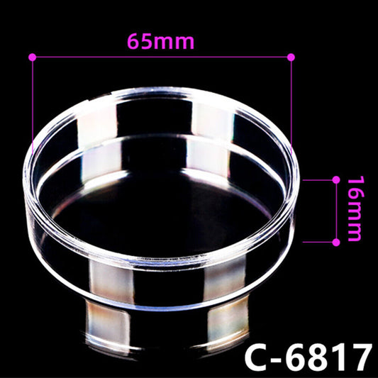 Boîte à outils ronde transparente en PS, 10 pièces, 65 x 16 mm, avec couvercle et base