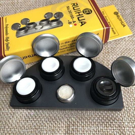 Die-cast alloy Oil Cups Stand with 4 containers for watch repair, model 30180-A.