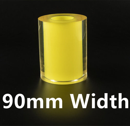 Transparent 90mm protective film for silver watch bands, ideal for jewelry and watch care.