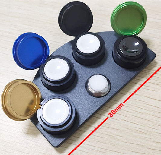 Die-cast alloy oil cup stand with 4 containers for watch repair, model 30180-A.