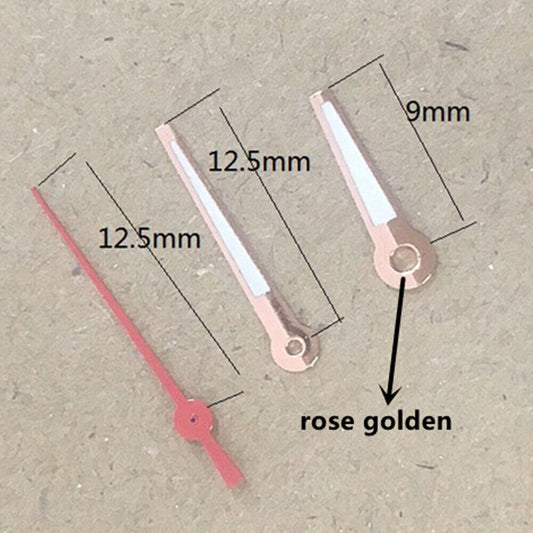 Roségoldener Rand, 12,5 mm, Uhrzeiger für Hattori Epson PC32 Quarzwerk