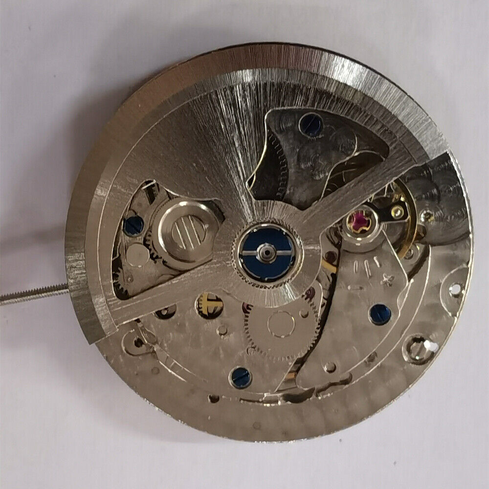 Automatisches mechanisches Uhrwerk, silberfarben, 3 Zeiger, großes Datum, Radscheibe, kleine Sekunde @ 3