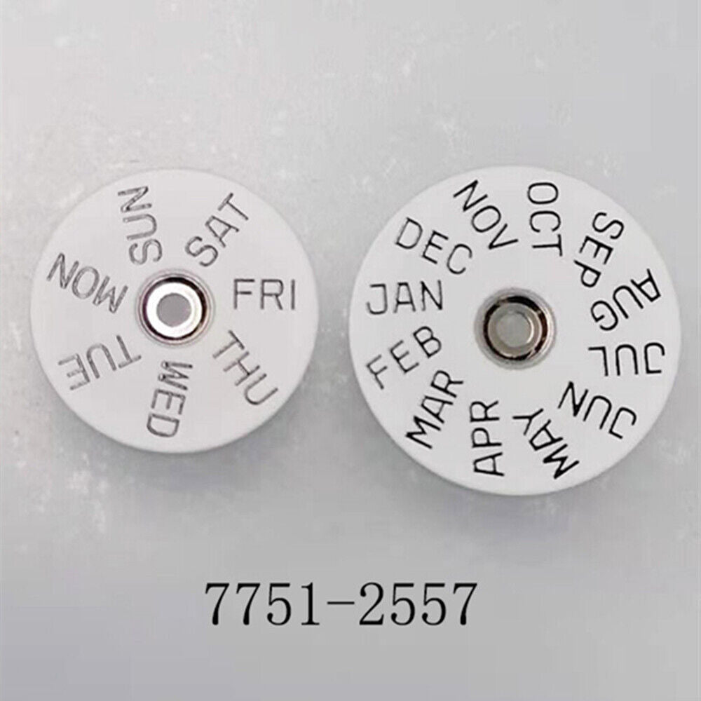 White Month Disk Wheel Week Wheel Genuine for China Made 7751-2557 Movement