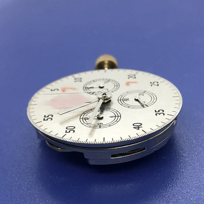 Asian 7750 automatic chronograph movement with ETA 7753 layout featuring three subdials at 3, 6, and 9 o?clock positions.