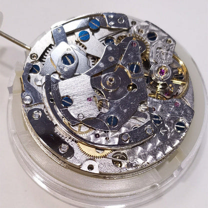 China Made 7750 chronograph watch movement with small seconds at 3, 6, 9, and date at 12 for accurate timing.