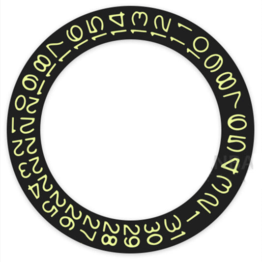 Black Background Light Yellow Character Disk Date Wheel for Miyota NH35 NH36