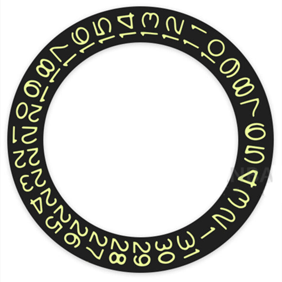 Black Background Light Yellow Character Disk Date Wheel for Miyota NH35 NH36