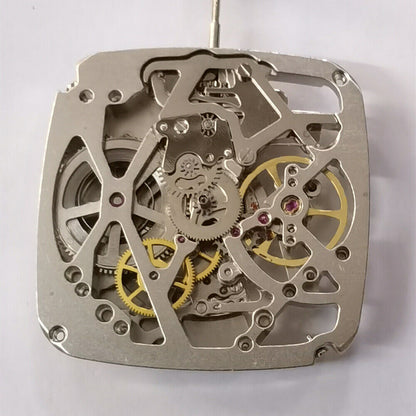 Quadratisches automatisches mechanisches Uhrwerk Tianjin Seagull ST25 Silber 3 Zeiger hohl
