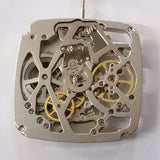 Square Automatic Mechanical Movement Tianjin Seagull ST25 Silver 3 Hands Hollow