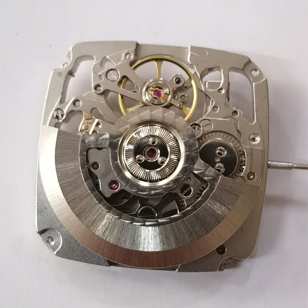 Quadratisches automatisches mechanisches Uhrwerk Tianjin Seagull ST25 Silber 3 Zeiger hohl