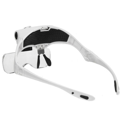 Adjustable Reading Jewelry Watch Loupe Headband Magnifier LED Light Lamp Tools