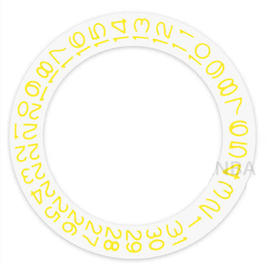 White Background Shined Yellow Character Disk Date Wheel for Miyota NH35 NH36