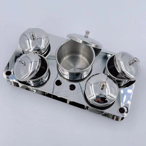 5 Cups Stainless Steel Watch Oil Benzine Cup with Anti-Leak Cover Watchmakers