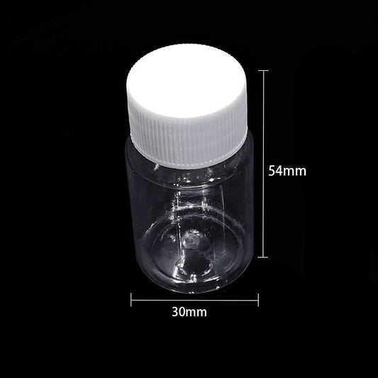 Lot de 10 flacons de 20 ml avec couvercles, contenants transparents en plastique pour le stockage