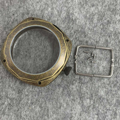 45mm electro-plated 316L stainless steel watch case for ETA 6497/6498 mechanical movements.
