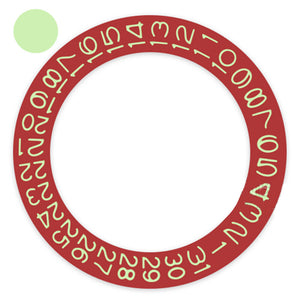 Red Background Tea Green Font Disk Date Wheel Datedisk for Miyota NH35 NH36