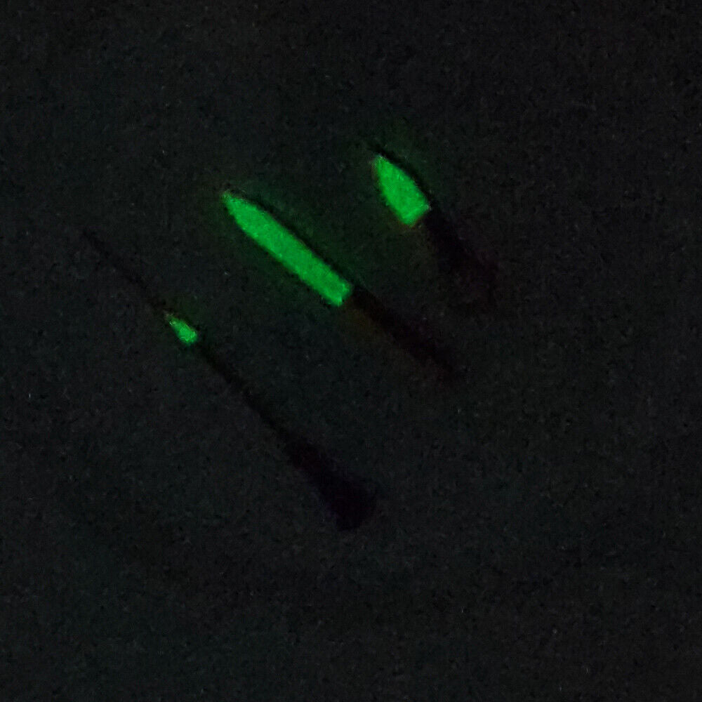 Blue trim green luminous watch hands for NH35A/NH36A movement, precise fit for enhanced readability and style.