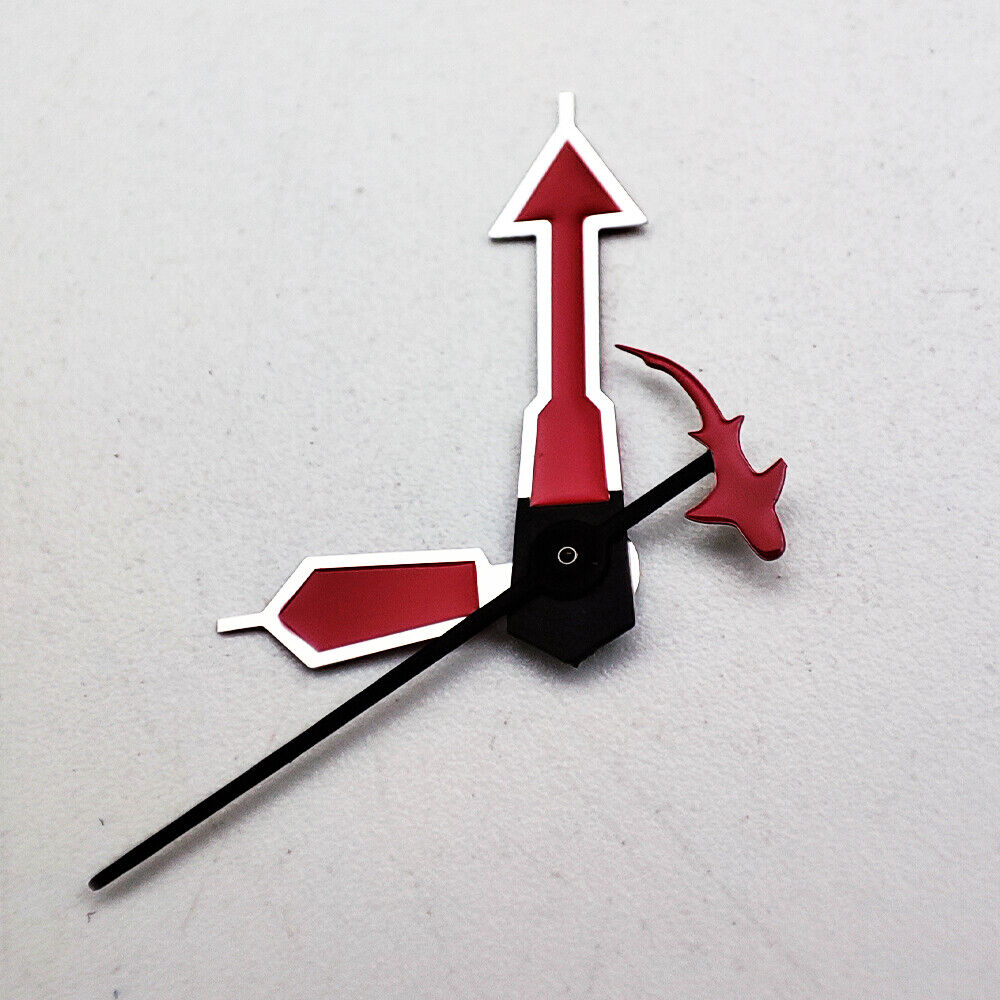 Silver fish-shaped second hand with trim detail for NH35A/NH36A/4R36 watch movements.