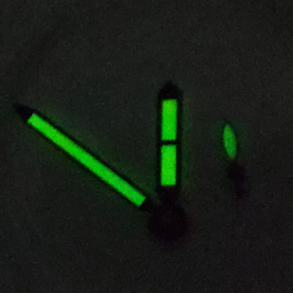 Black trim green luminous watch hand for ST3600/6497/6498 movements, ensuring precise timekeeping by BrandName.