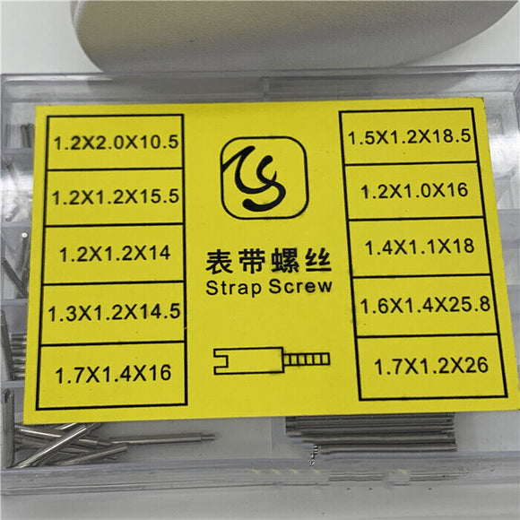 10 Sizes 100pcs 304 Stainless Steel Watch Strap Screw Jewelry Watch Repair Parts