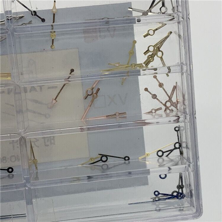 Set of 30 VJ series quartz watch hands, including small, minute, and hour hands for precise timekeeping.